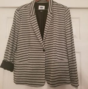 Old navy black and grey stripe blazer